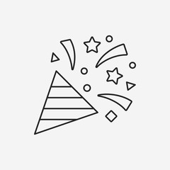 birthday ribbon line icon