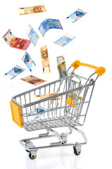 Le chariot et les billets de banque