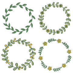 Set of decorative doodle floral frames