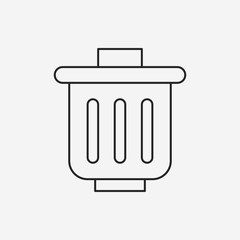 garbage can line icon