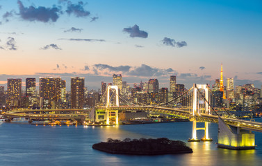 Fototapeta na wymiar Tokyo Tower Rainbow Bridge
