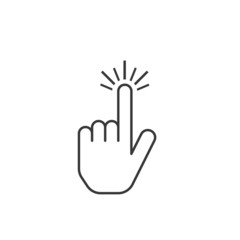 Touch, click sign.Icon.