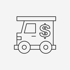 financial money cart line icon