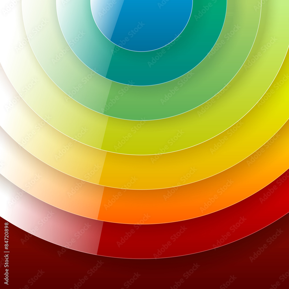 Poster Infographics rainbow shiny round paper shapes abstract backgroun
