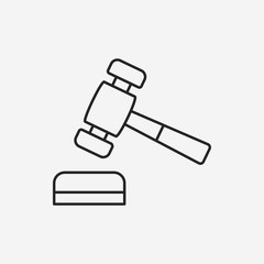 Obraz premium financial hammer line icon