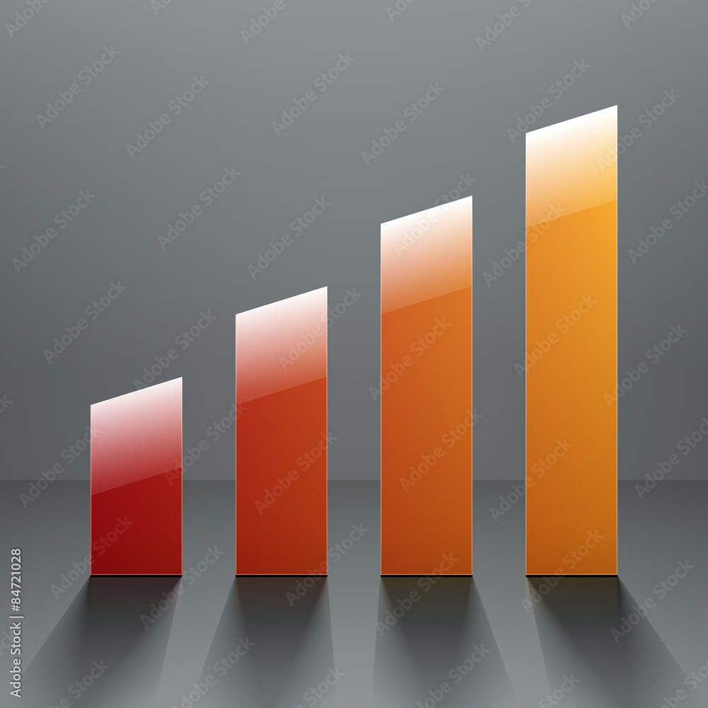 Poster infographics shiny colorful paper stripes chart with realistic s