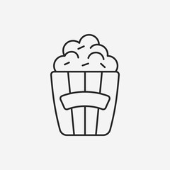 theater drinks and popcorn line icon