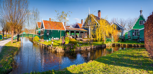Tipical Dutch Village Zaanstad Spring