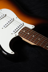 Close-up photo of electric guitar