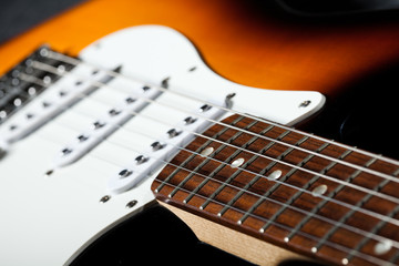Fototapeta na wymiar Close-up photo of electric guitar