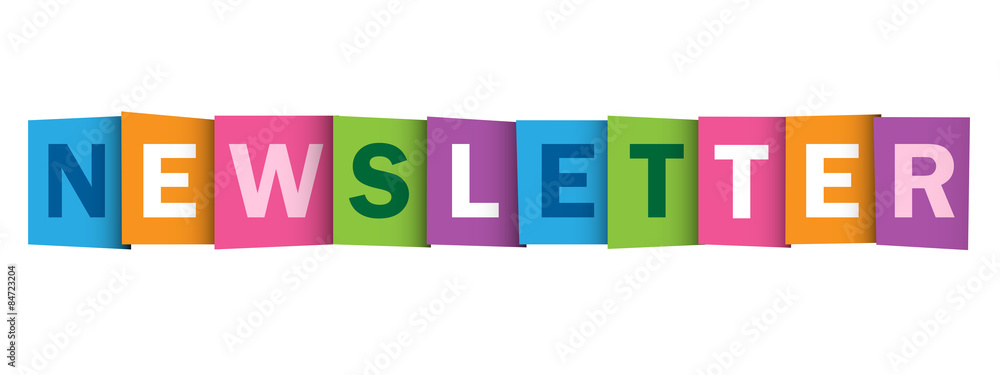 Poster newsletter overlapping letters vector icon