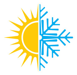 Air conditioning vector icon - summer winter