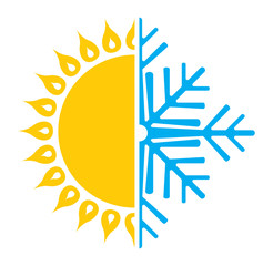Air conditioning vector icon - summer winter