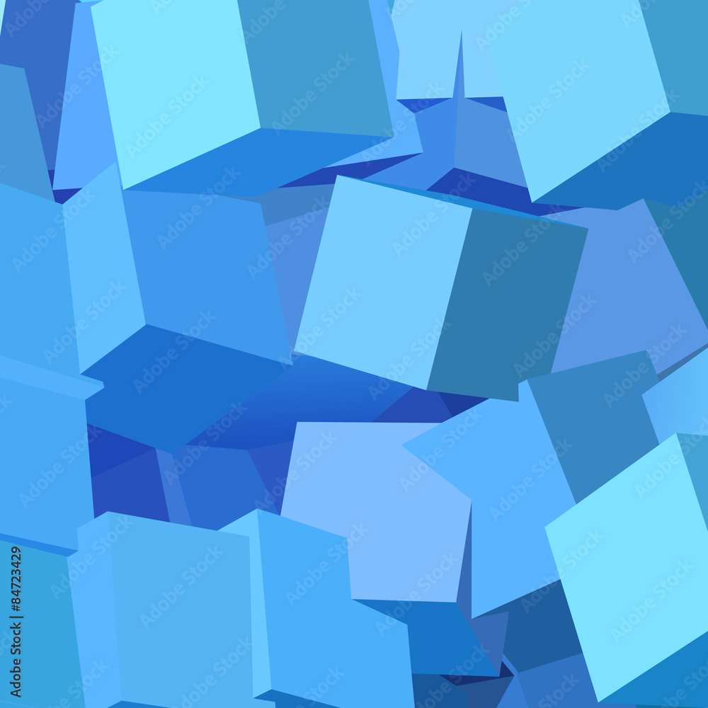 Aufkleber abstract background with overlapping blue cubes