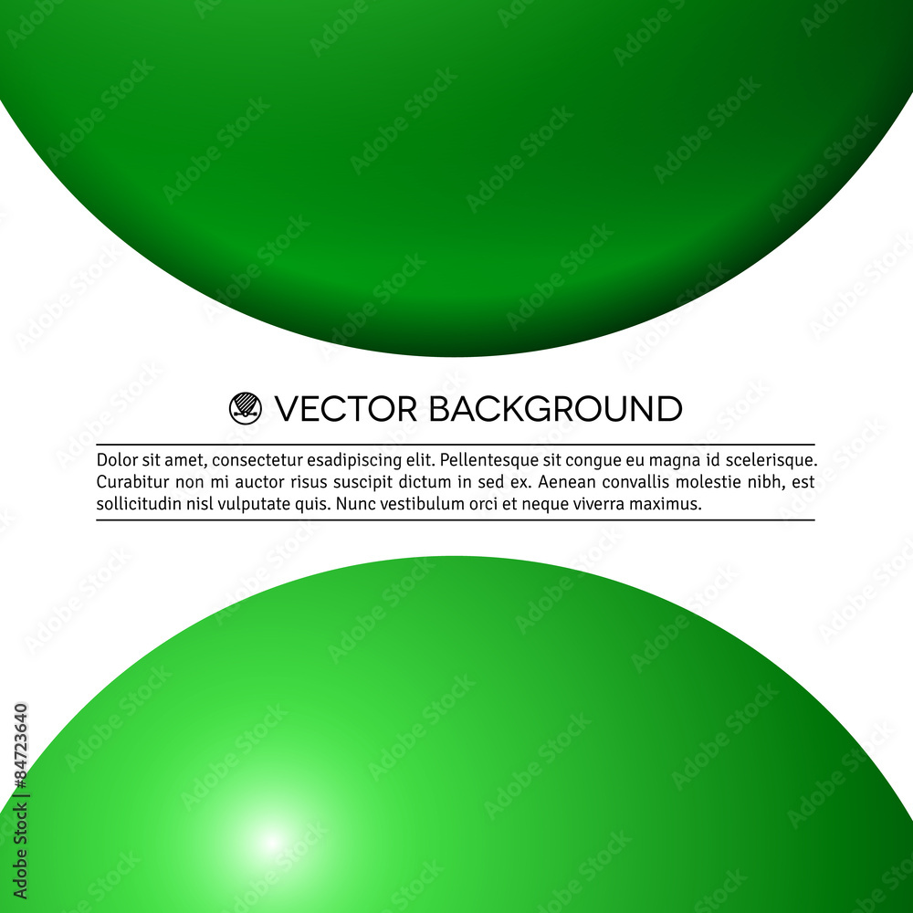 Poster abstract minimal frame with green balls
