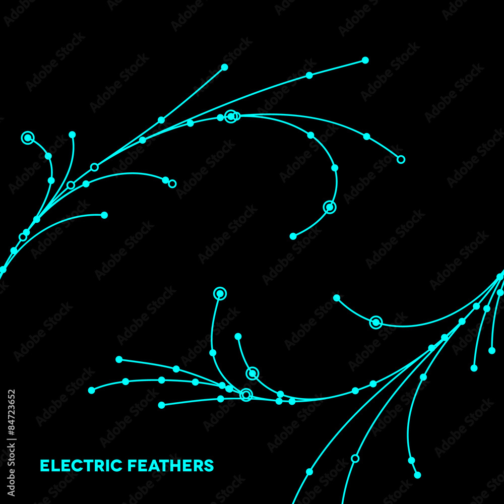 Aufkleber wire grid feathers made of connected dots