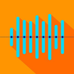 Infographics with long shadow on blue overlapping bars