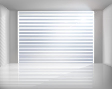 Room with blinds. Vector illustration.