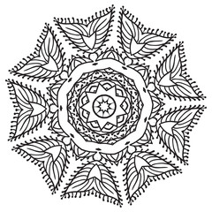 Hand drawing zentangle mandala element