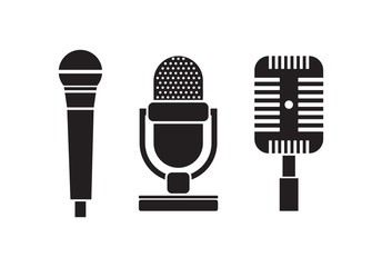 Microphone vector icon set
