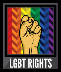 Lgbt rights poster vector fist