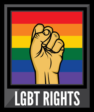 Lgbt rights poster vector fist