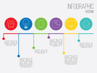 Timeline vector infochart with icons