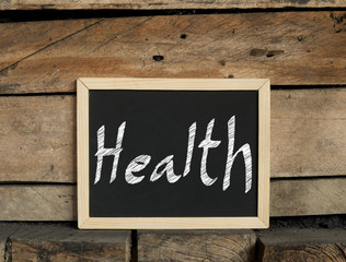 Fototapeta premium healthy concept on blackboard