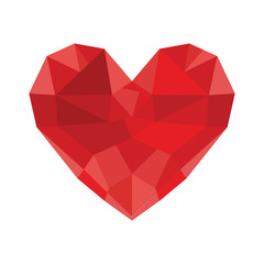 Naklejka na ściany i meble Diamond heart - low poly vector heart