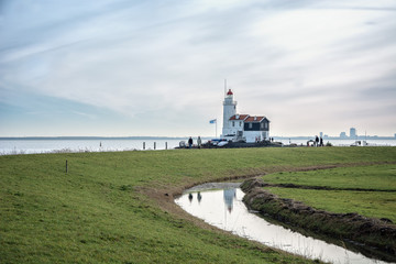 Fototapeta na wymiar Horse of Marken is a lighthouse.