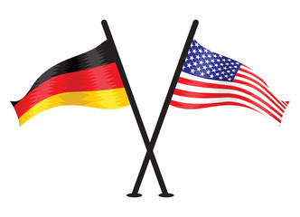 Germany and USA vector flag