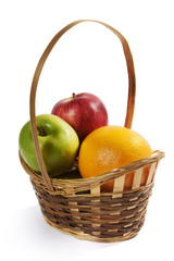 Wicker basket with fruit.
