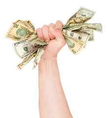 fist holding dollar notes