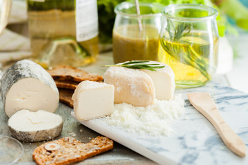 Assorted Cheese Plate with vegetables