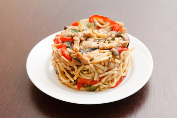 noodles with meat and vegetables