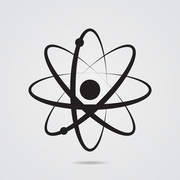 Electronics transform. The atomic model icon silhouette