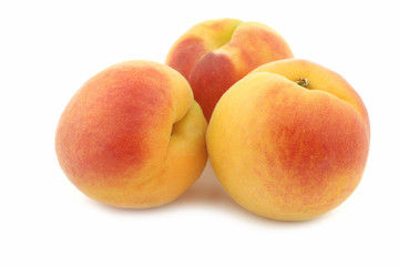 fresh colorful apricots on a white background