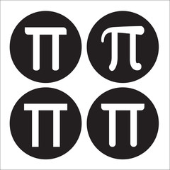 Mathematic Pi icon black and white