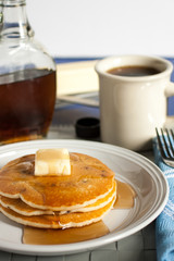 Fresh Pancakes and Syrup