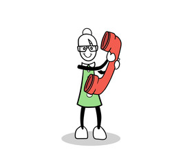 Cute cartoon businesswoman on the phone