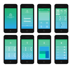 Home security app interface on tablet screen