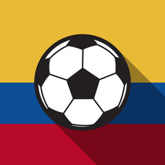 football icon with Colombia flag  or Ecuador flag  background