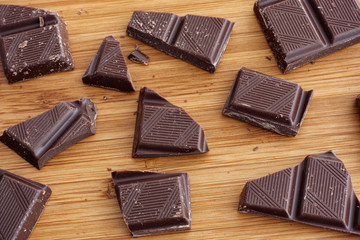 Broken dark organic chocolate