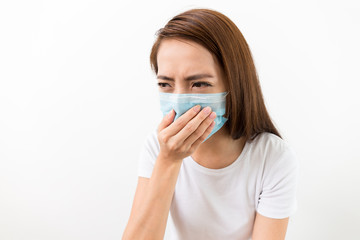 Young woman with face mask