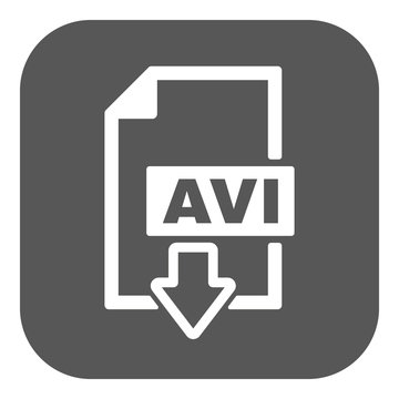 The AVI icon. Video file format symbol. Flat