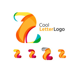 Set of abstract Z letter company logos. Business icons