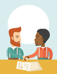 Meeting of two businessmen.