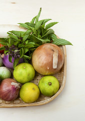 Closeup Fresh vegetables basket 