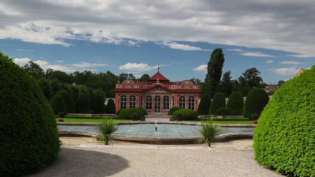 Beautiful garden near the Cernin palace in Prague, Ministry of Foreign affairs
