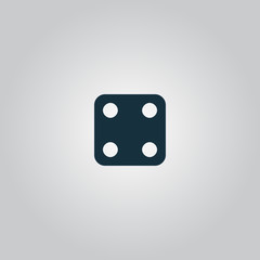 Vector illustration of one dices - side with 4.